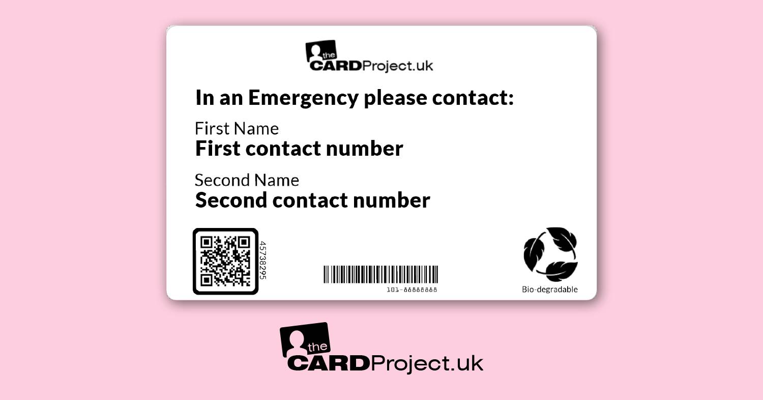 PoTS Awareness Mono Medical ID Alert Card  (REAR)